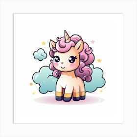 Cute Unicorn 595 Art Print