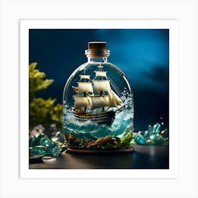 Ship In A Bottle Art Print