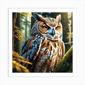 Owl In The Forest 213 Art Print