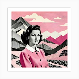 Woman In Pink Art Print