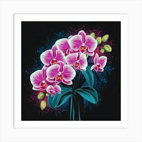 Orchids In A Vase Art Print