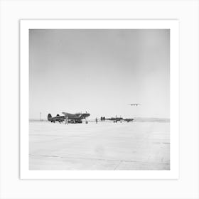 Untitled Photo, Possibly Related To Buzzing The Field, Member Of Interceptor Squadron Swoops Low Over Art Print