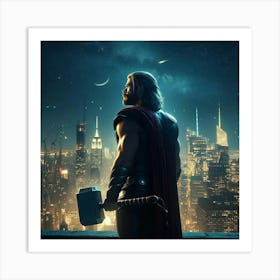 Thor In The City Art Print