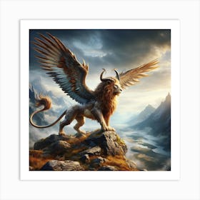 Lion In The Mountains Art Print