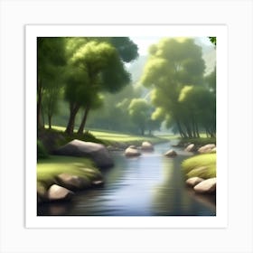 River In The Forest 15 Art Print