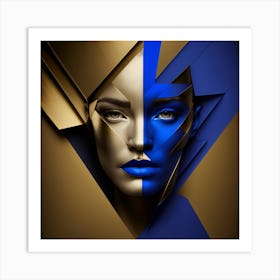 Abstract Modern Woman'S Face Art Print