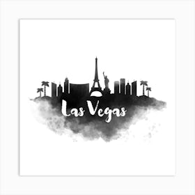 Watercolor Las Vegas Skyline Art Print
