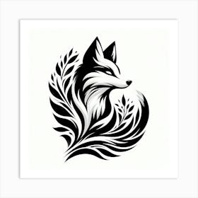 Fox Tattoo Design 1 Art Print