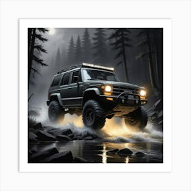 Jeep In The Woods Art Print