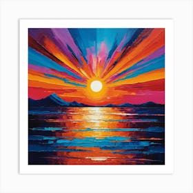 Sunset Over The Sea Art Print