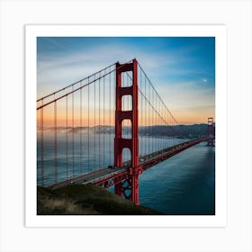 golden gate bridge at sunset. Art Print