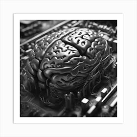 Brain On A Computer Chip 4 Art Print