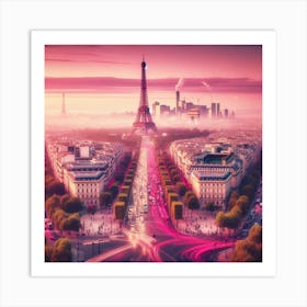 Paris At Sunset Art Print