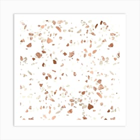 Rose Gold Pink Terazzo Art Print