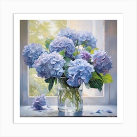 Blue Hydrangeas Art Print