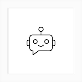 Robot With A Smiley Face Art Print