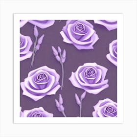 Purple Roses 1 Art Print