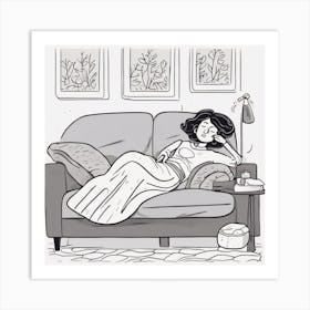 Sleep On The Couch 1 Art Print