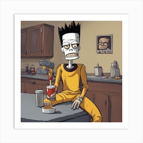 Skeleton In The Kitchen Art Print