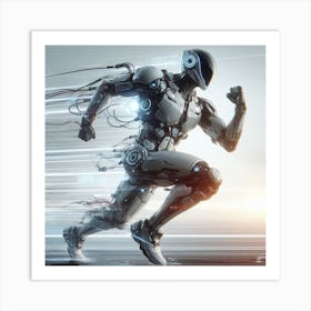 Futuristic Robot Running 2 Art Print