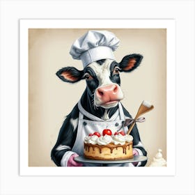 Chef Cow 8 Art Print