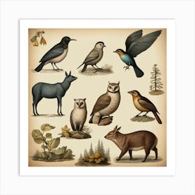 Default Default Vintage Animals For Defferent Seasons Aestethi 2 (1) Art Print