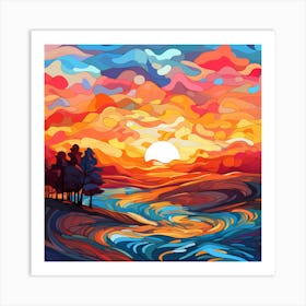 Sunset Painting 1 Art Print