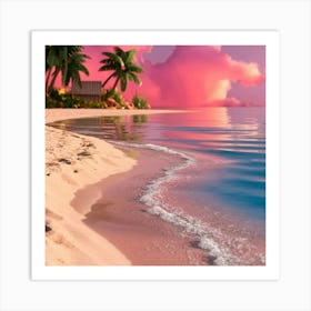 Sunset On The Beach 3 Art Print