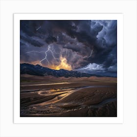 Great Sand Dunes Thunderstorm Art Print