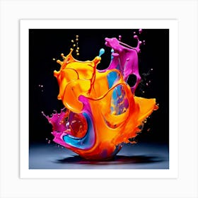 Fresh Colors Liquid 3d Design Spark Hot Palette Shapes Dynamism Vibrant Flowing Molten (19) Art Print