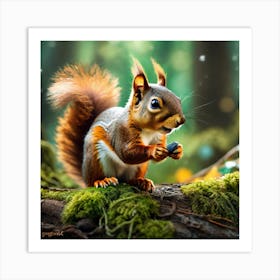 Squirrel In The Forest 273 Art Print