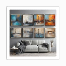 Paris Skyline Art Print