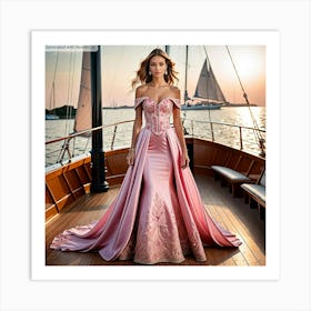 Pink Wedding Dress Art Print