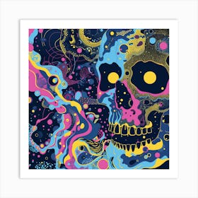 Skull And Bubbles 1 Art Print