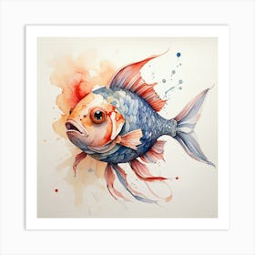 Fish Watercolor Painting Art Print