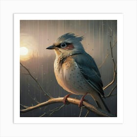 Bird In The Rain 1 Art Print