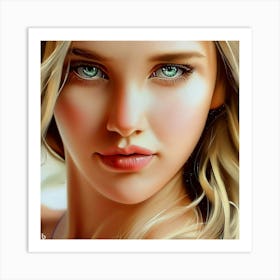 Pretty Girl With Green Eyes Art Print