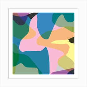 Abstract Camouflage Colors Square Art Print