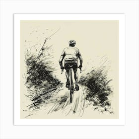 Cyclist On A Dirt Road Art Print