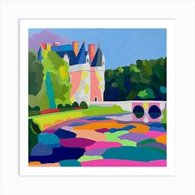 Colourful Gardens Château De Chenonceau Garden France 2 Art Print
