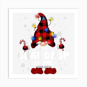 The Grandpop Gnome Buffalo Plaid Christmas Tree Light Funny Art Print