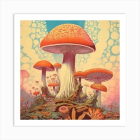 Psychedellic Mushroom Square 3 Art Print