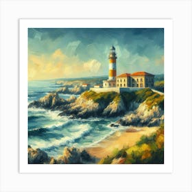 Lighthouse By The Sea 3 Art Print