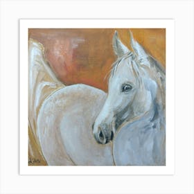 White Beauty Animal Wall Art, Horse Art Print