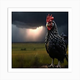 Rooster In The Field Art Print