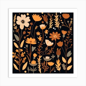 Floral Pattern,nature's signature a hand-drawn floral showcase of inspiration Art Print