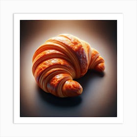 A Realistic And Detailed Image Of A Freshly Baked Croissant Art Print