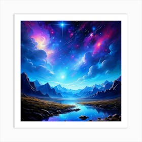 Sky And Mountains Art Print