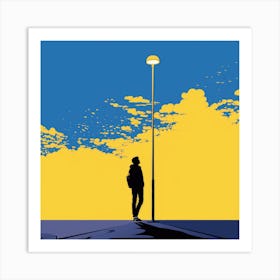 Silhouette Of A Man Art Print