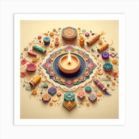 Diwali Diya 1 Art Print